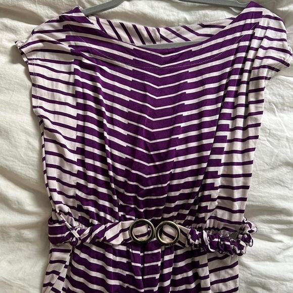 Purple and white striped dress - Picture 2 of 2